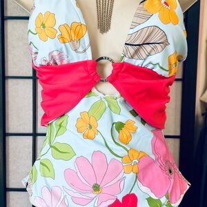 VENUS Pink and Yellow One Piece Swimwear